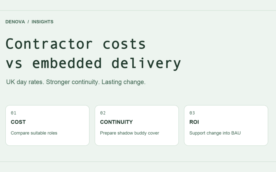 Contractor Costs vs Embedded Delivery: UK Rates, Continuity and ROI
